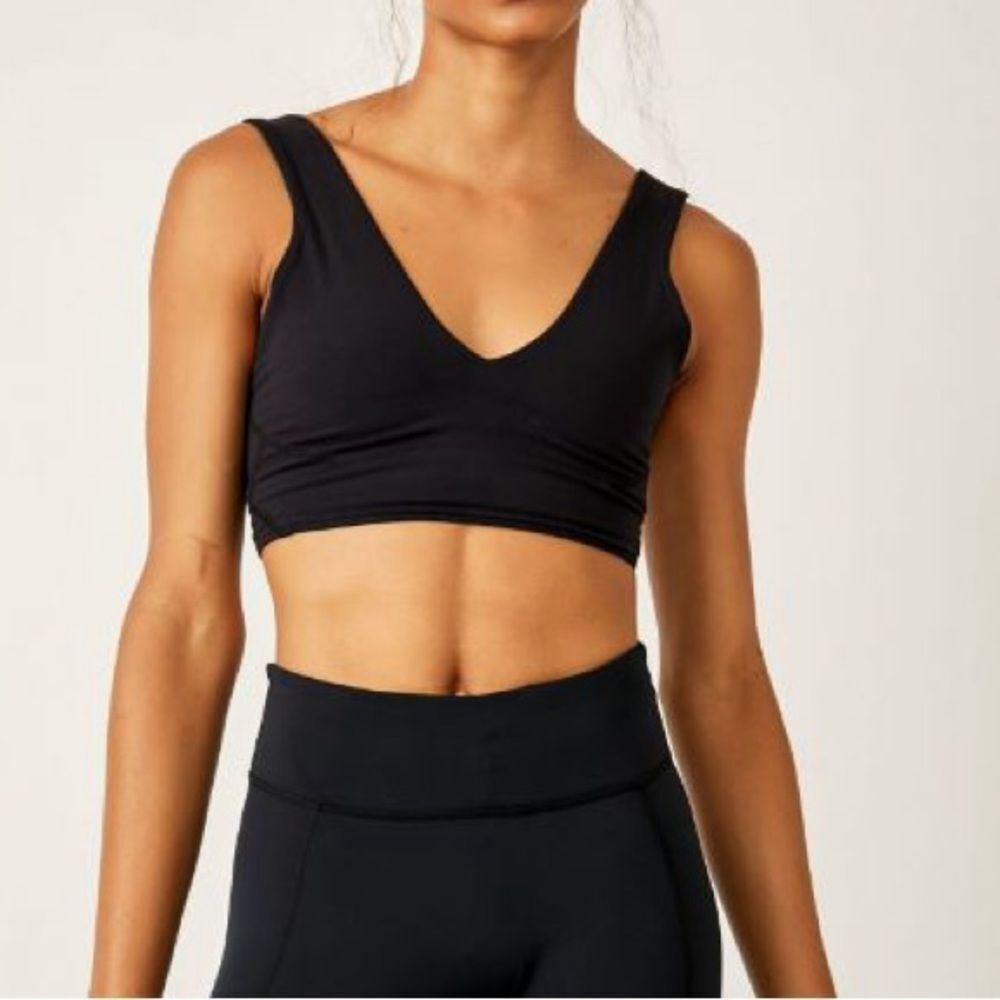 NWT Free People Movement Women's Never Better Crop Cami in Black Size Small